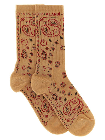 ALANUI - 'Bandana' socks beige U