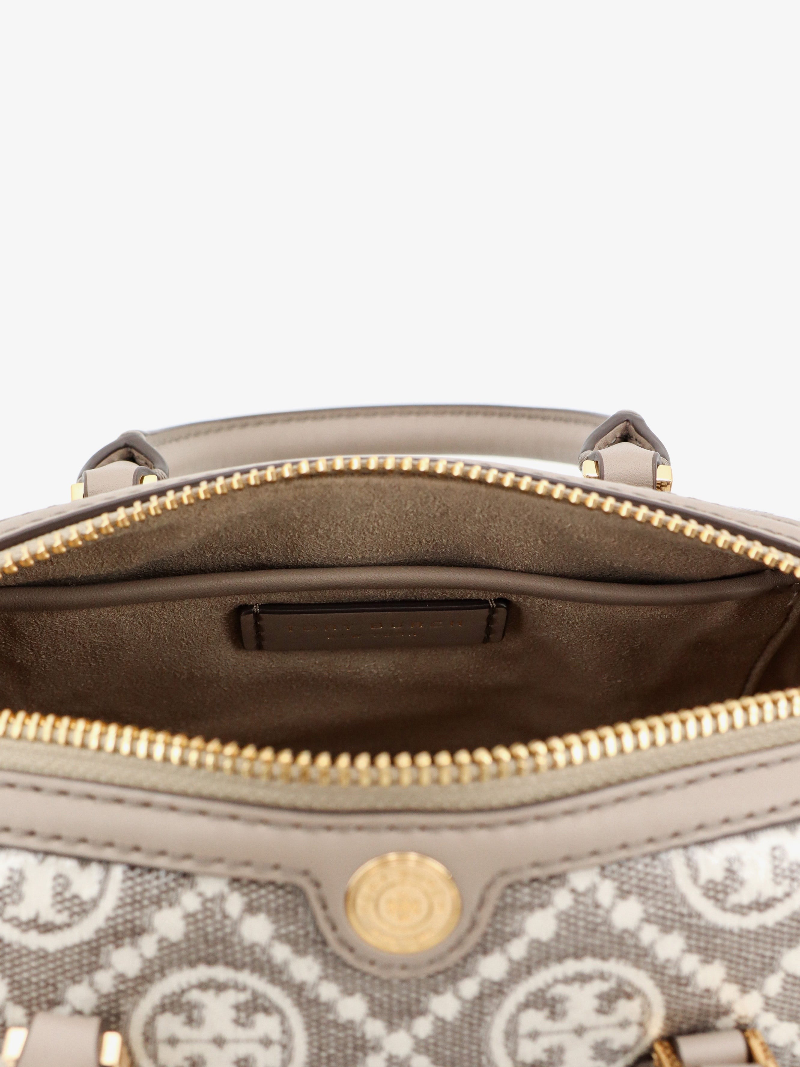 Tory Burch - Barrel Bag T Monogram coated canvas handbag
