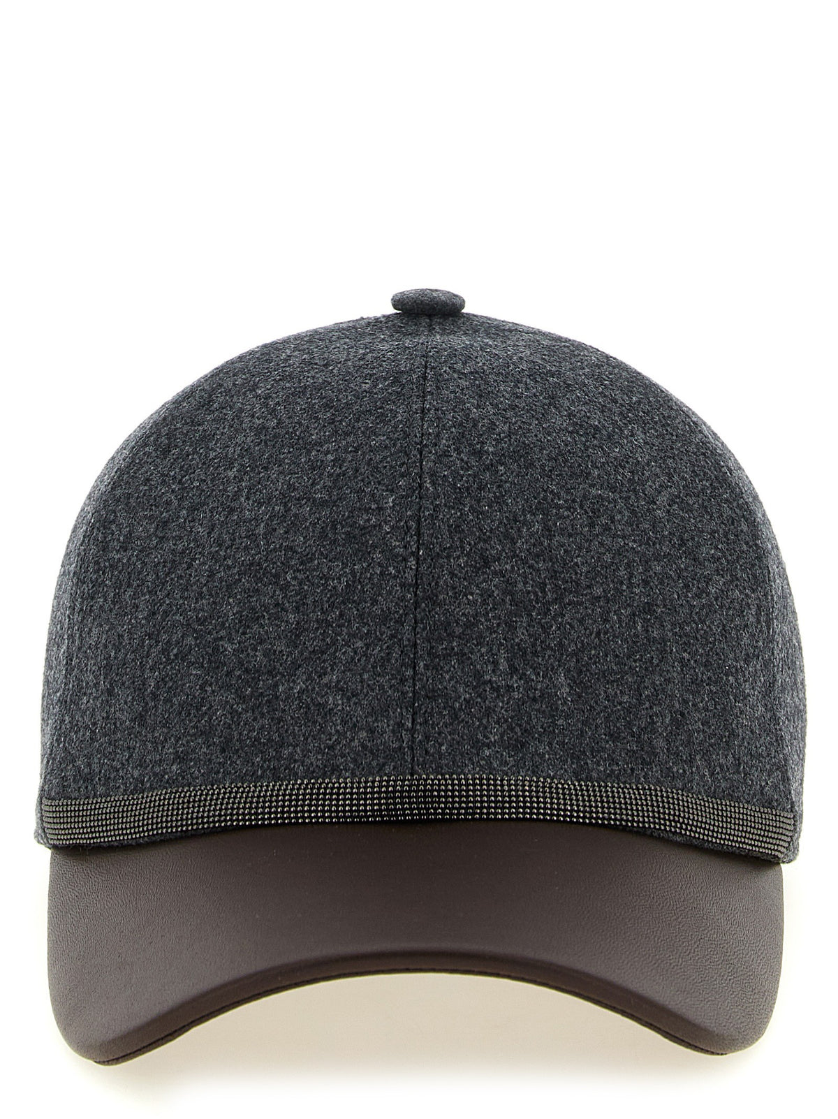 Brunello Cucinelli - Wool hat with Monili detail GRIGIO SCURO M