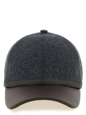 Brunello Cucinelli - Wool hat with Monili detail GRIGIO SCURO M