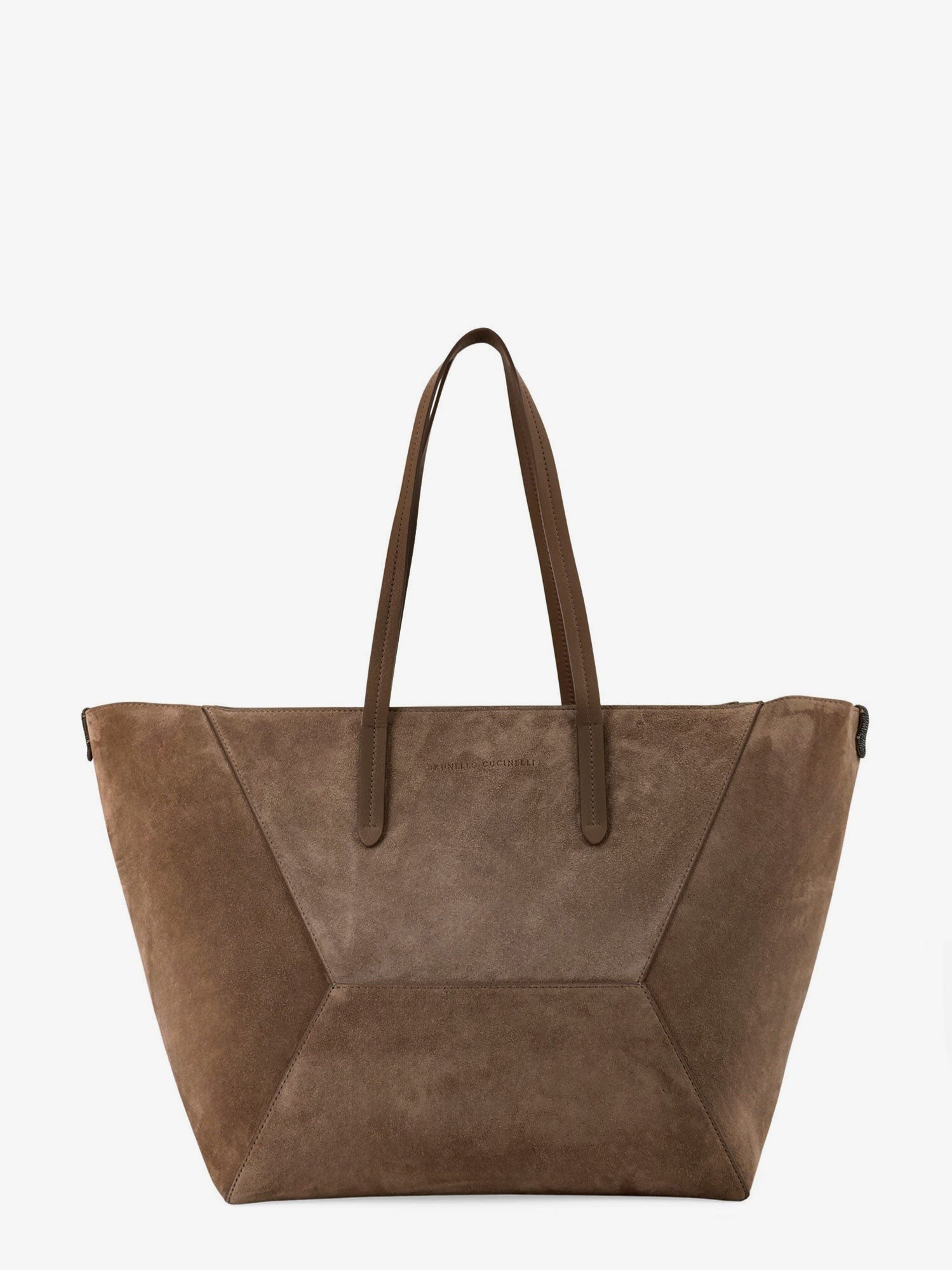 Brunello Cucinelli - BC Duo suede shoulder bag with engraved logo