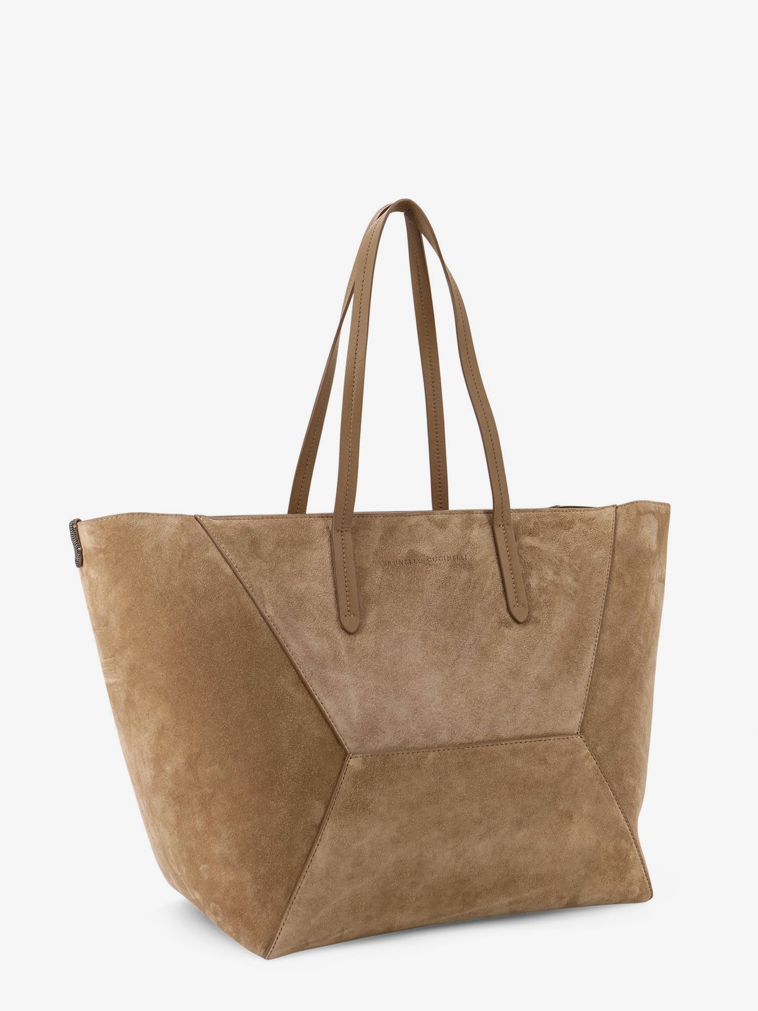 Brunello Cucinelli - BC Duo suede shoulder bag with engraved logo