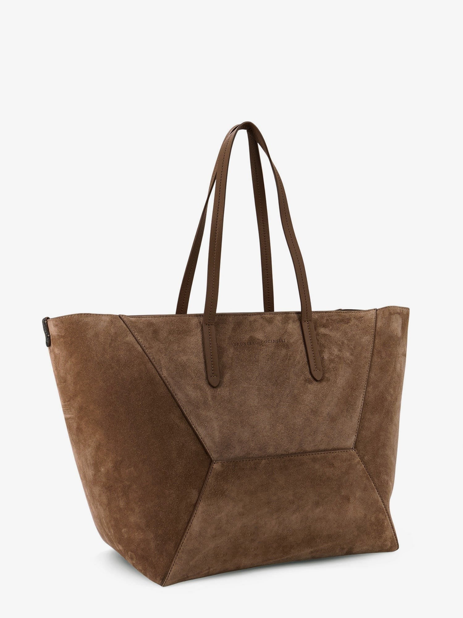 Brunello Cucinelli - BC Duo suede shoulder bag with engraved logo