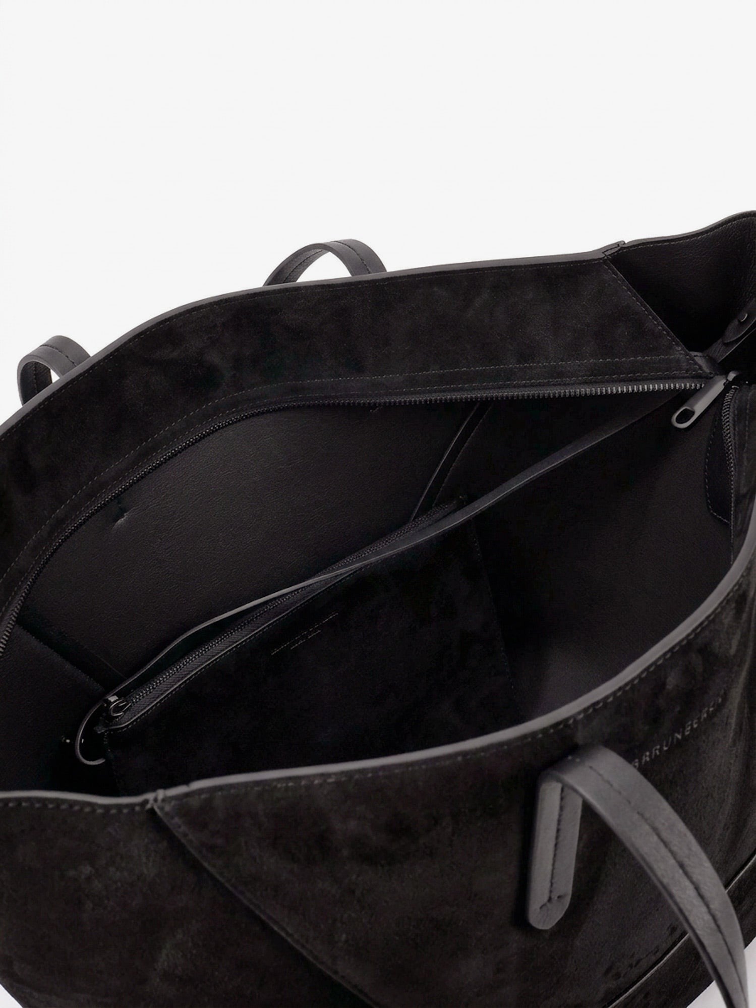 Brunello Cucinelli - BC Duo suede shoulder bag with engraved logo