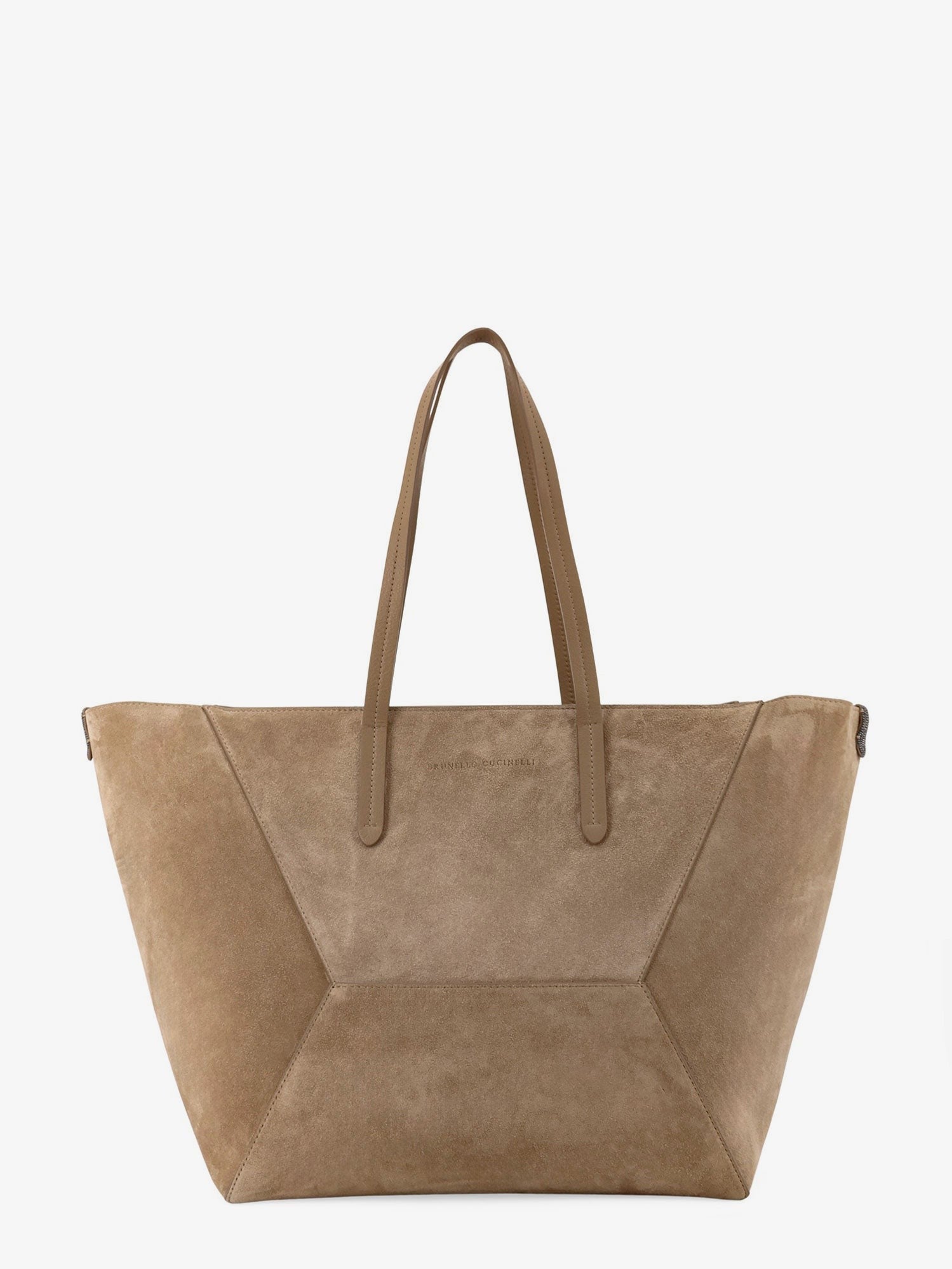 Brunello Cucinelli - BC Duo suede shoulder bag with engraved logo