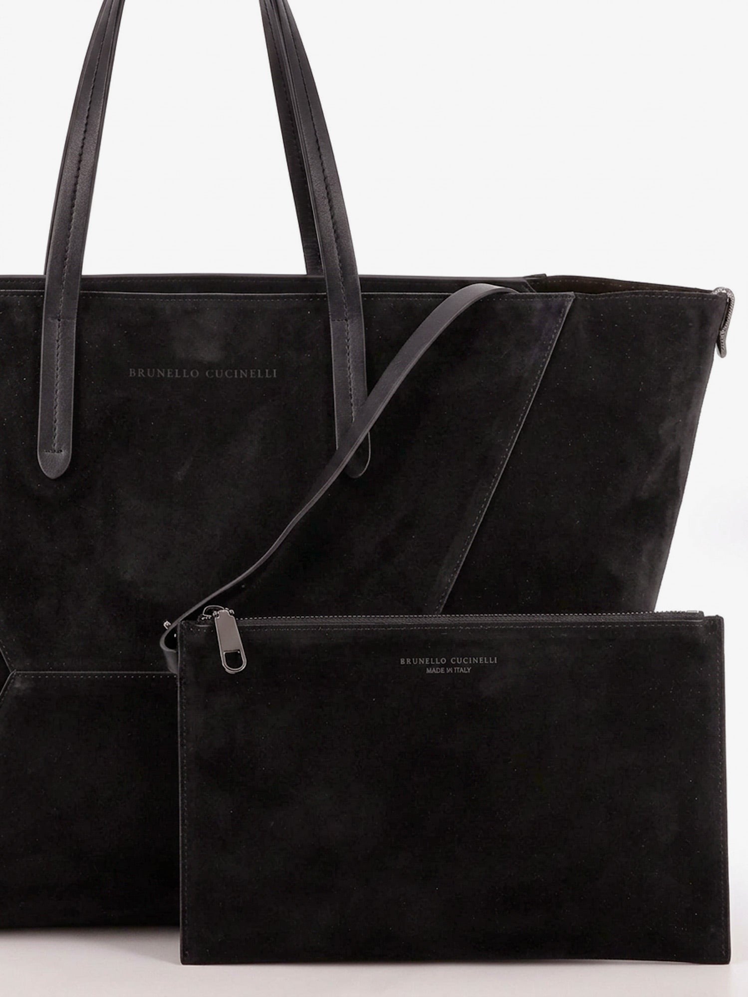 Brunello Cucinelli - BC Duo suede shoulder bag with engraved logo