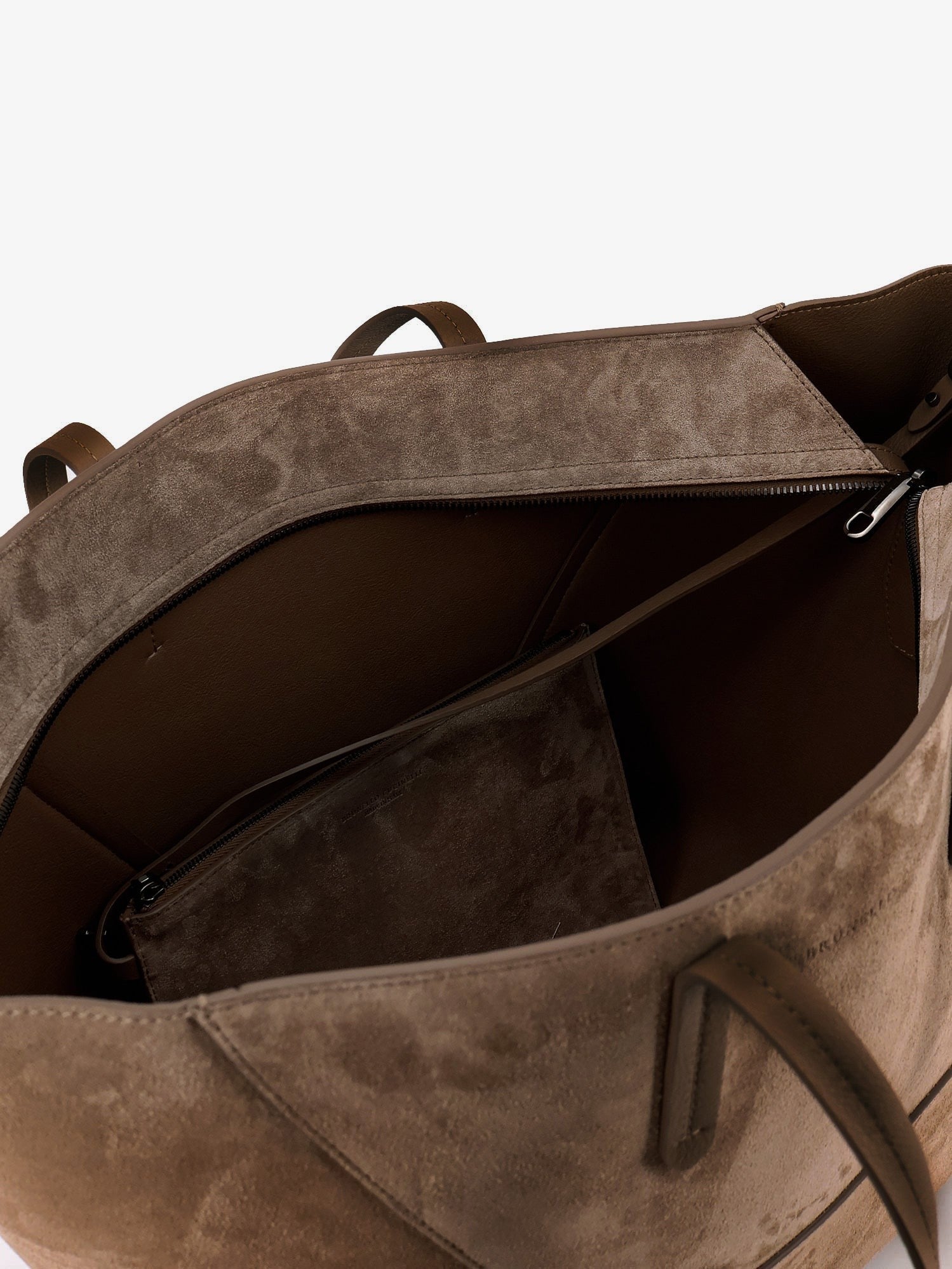 Brunello Cucinelli - BC Duo suede shoulder bag with engraved logo