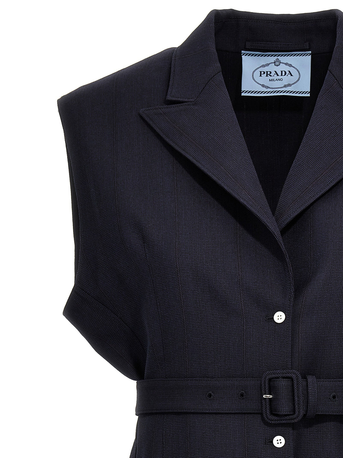 PRADA - Belt wool vest