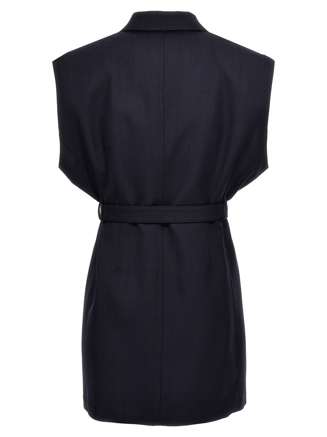 PRADA - Belt wool vest Blue