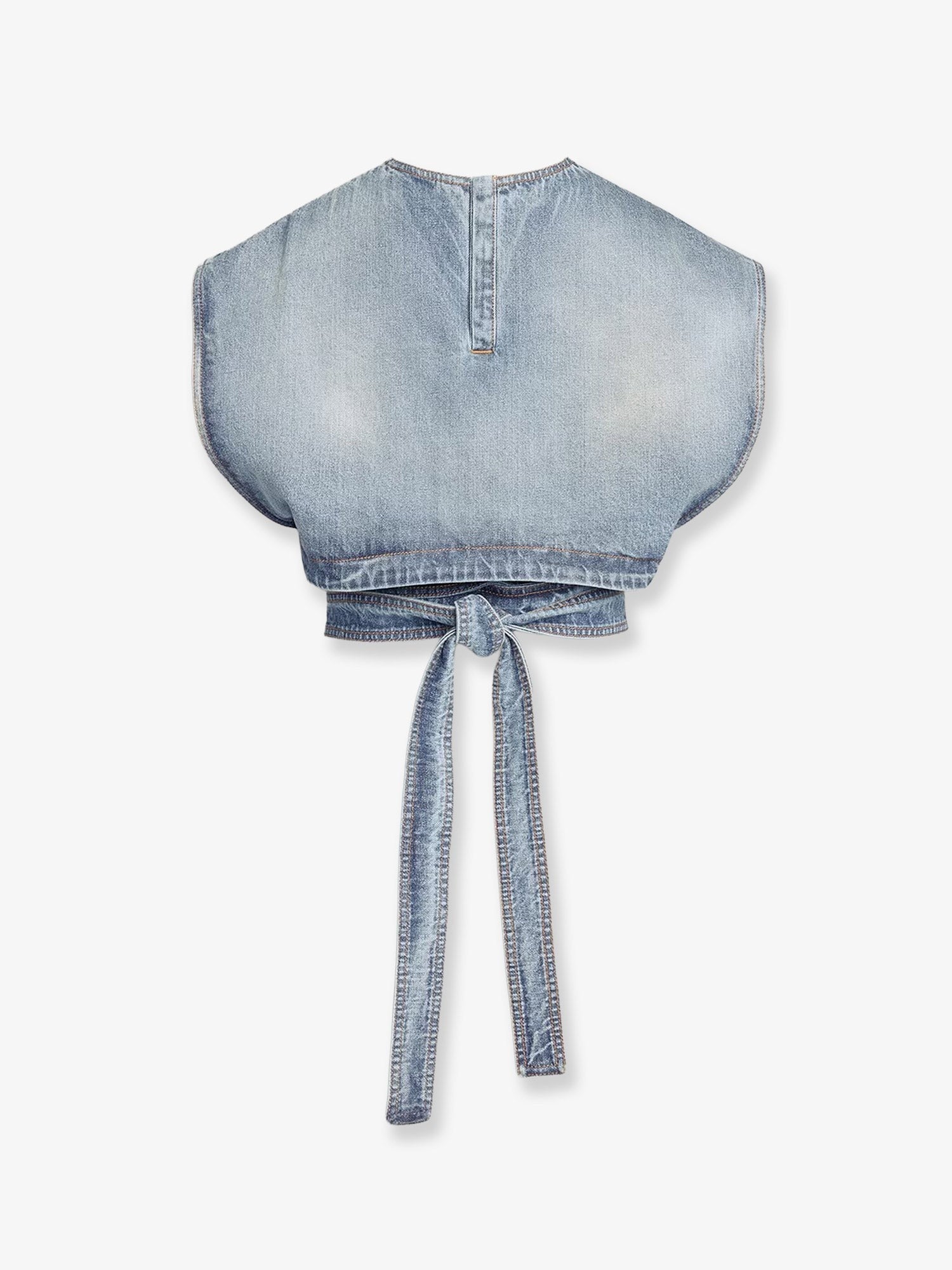 ALAIA - Belted denim top