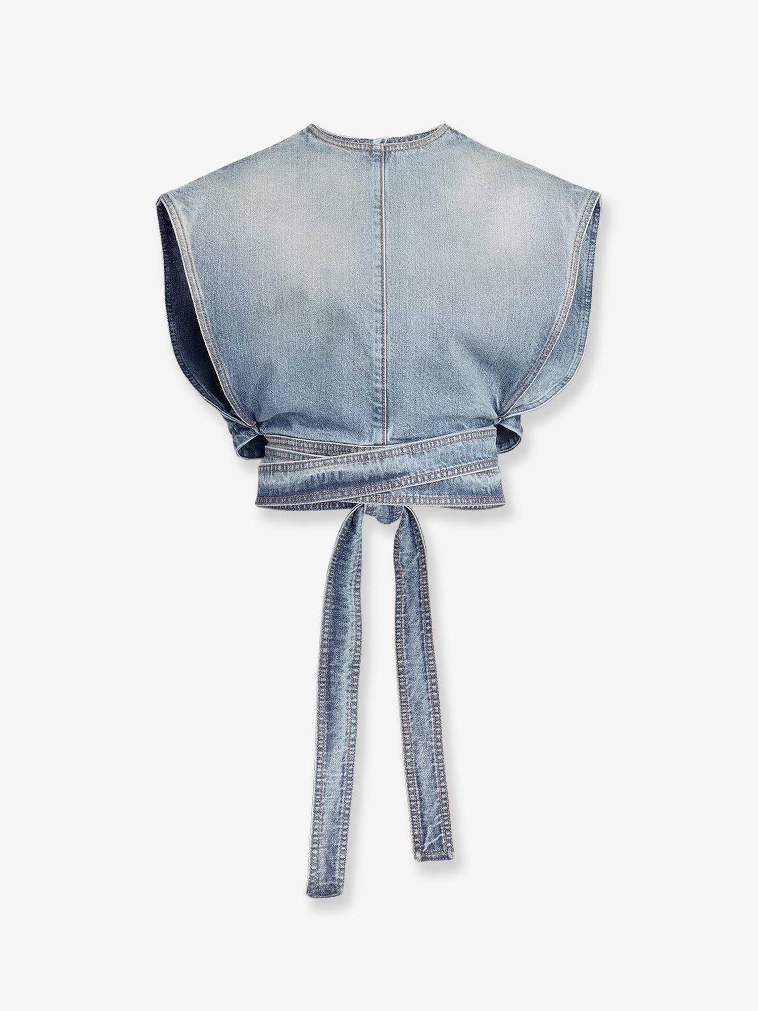 ALAIA - Belted denim top