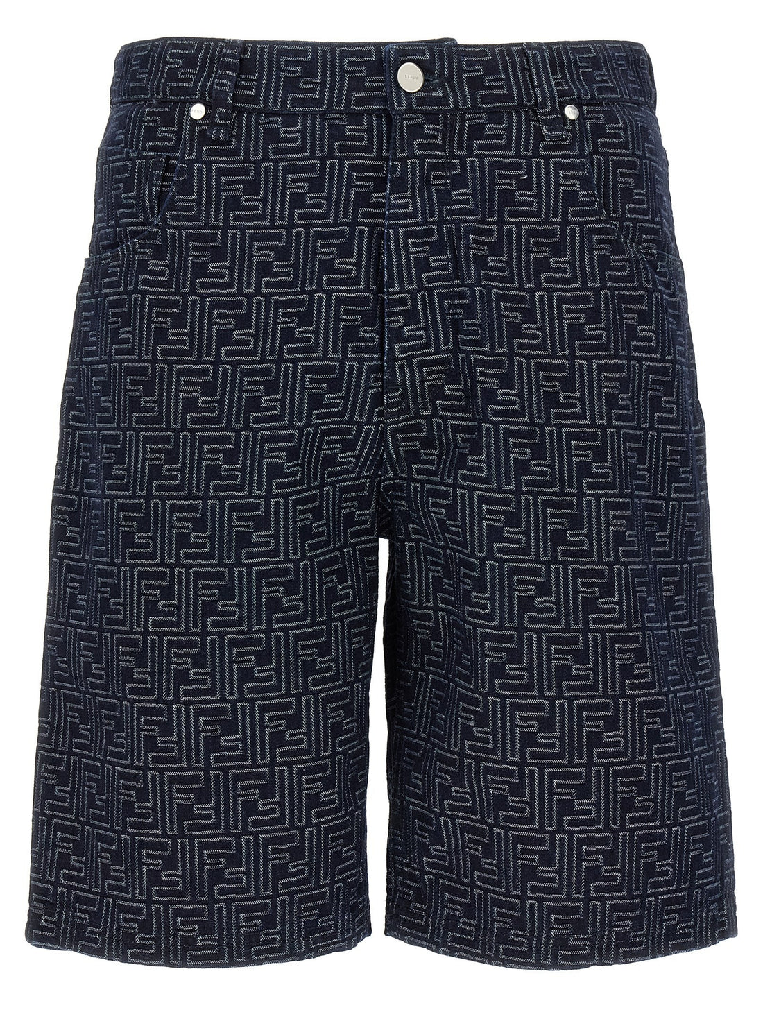 Fendi - Bermuda jeans Jacquard FF Blue