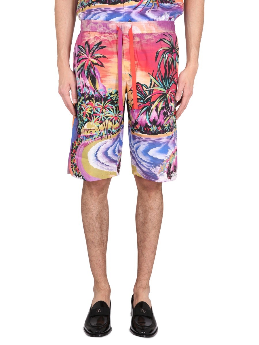 Dolce & Gabbana - BERMUDA SHORTS WITH HAWAII PRINT bermuda-shorts-with-hawaii-print_d44aed26-5ecf-40db-b2bd-171821d3705f