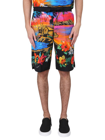 Dolce & Gabbana - BERMUDA SHORTS WITH SUNSET PRINT bermuda-shorts-with-sunset-print