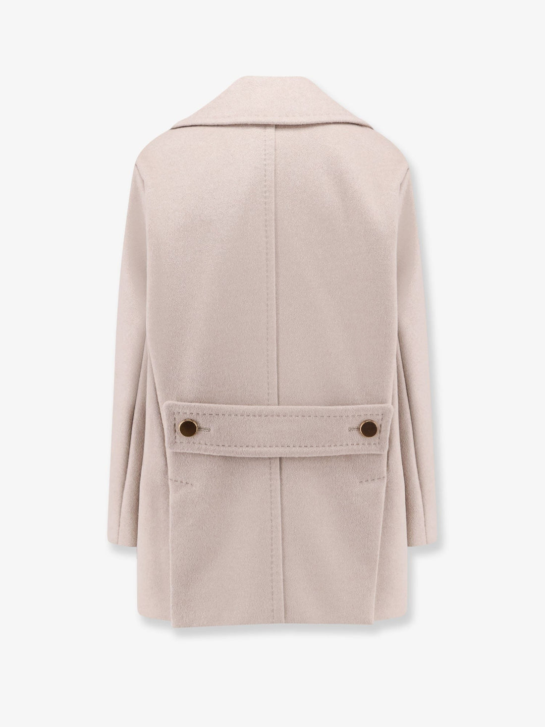 Berta cashmere peacoat with gold metal buttons