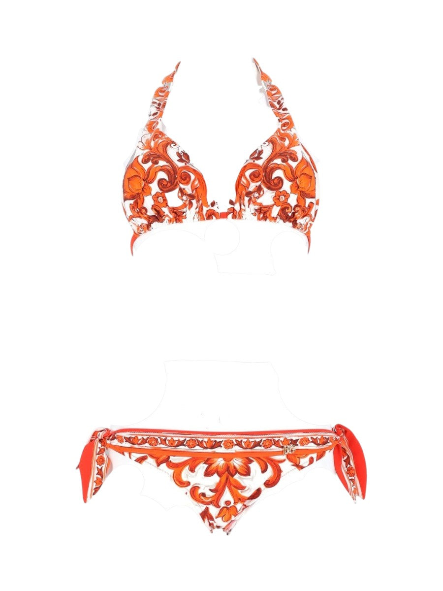 Dolce & Gabbana - MAIOLICA PRINT TRIANGLE BIKINI