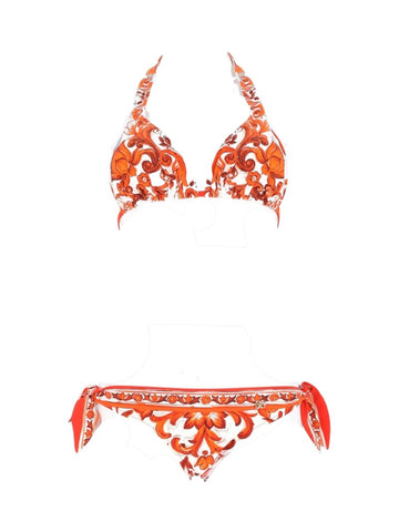 Dolce & Gabbana - MAIOLICA PRINT TRIANGLE BIKINI