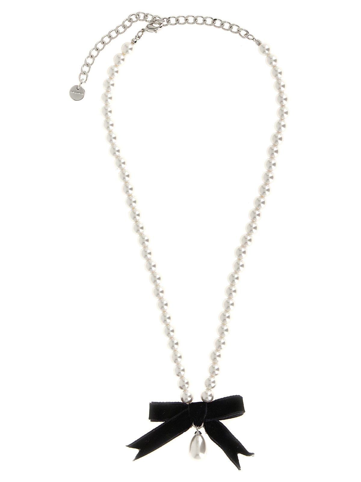 SELF PORTRAIT - 'Black Bow Pearl' necklace White Black U