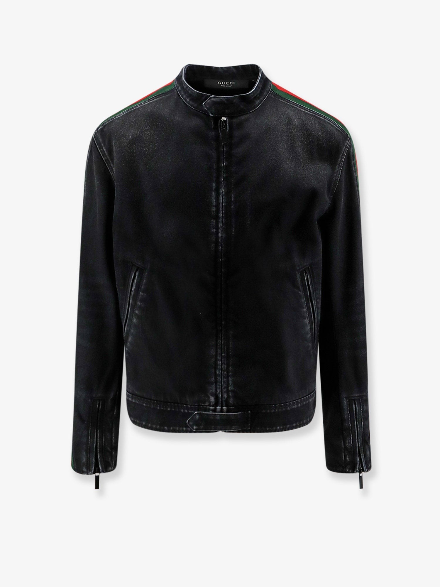 Gucci Gucci - Black denim jacket certified cotton jacket with a faded effect