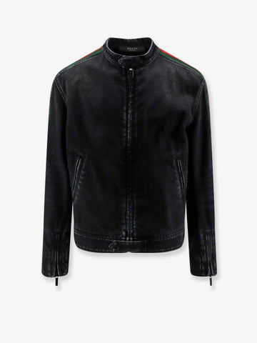 Gucci Gucci - Black denim jacket certified cotton jacket with a faded effect