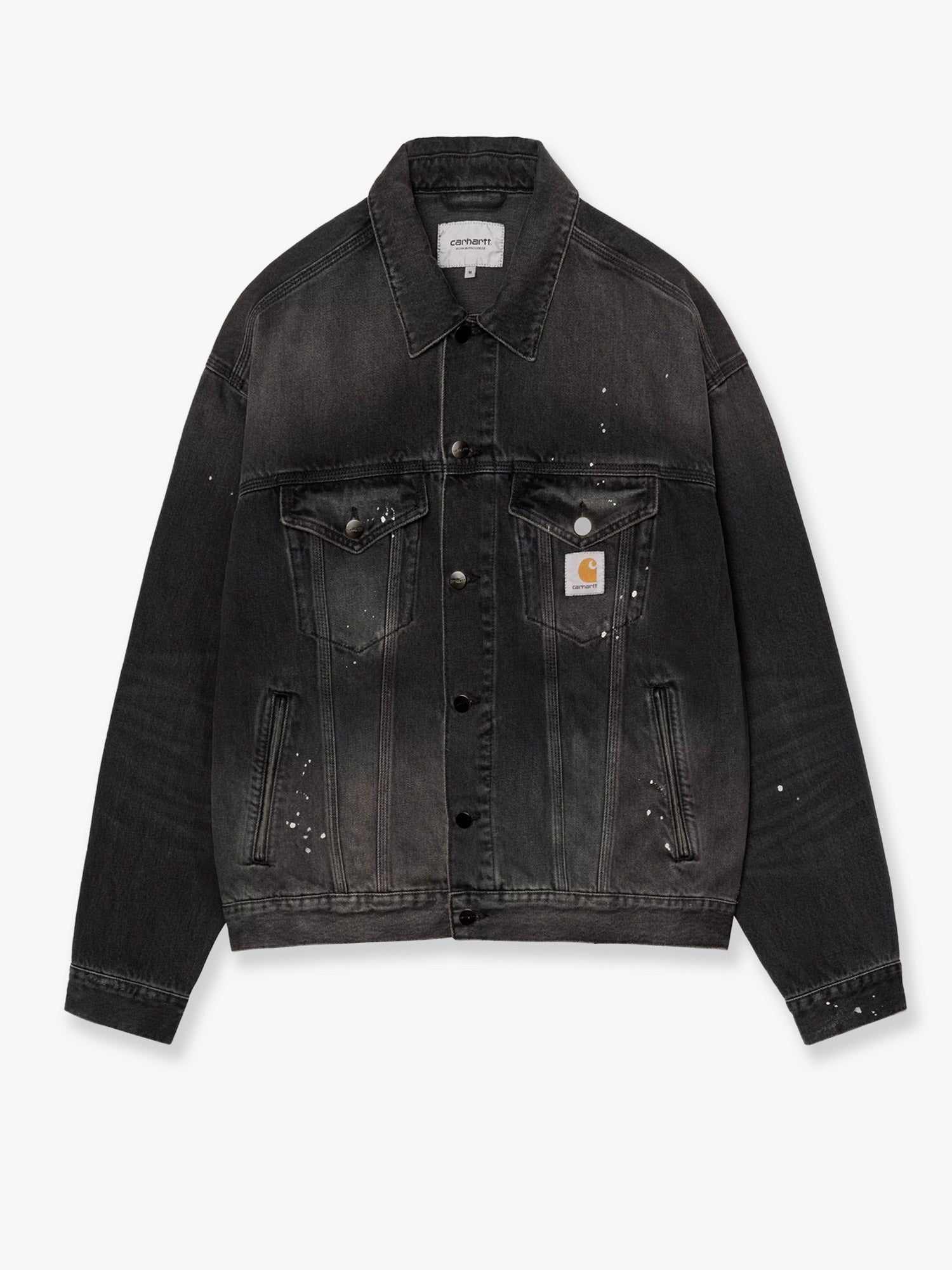 Carhartt Wip - Black denim jacket with a distressed effect