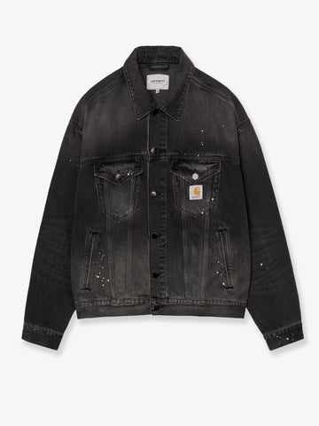 Carhartt Wip - Black denim jacket with a distressed effect
