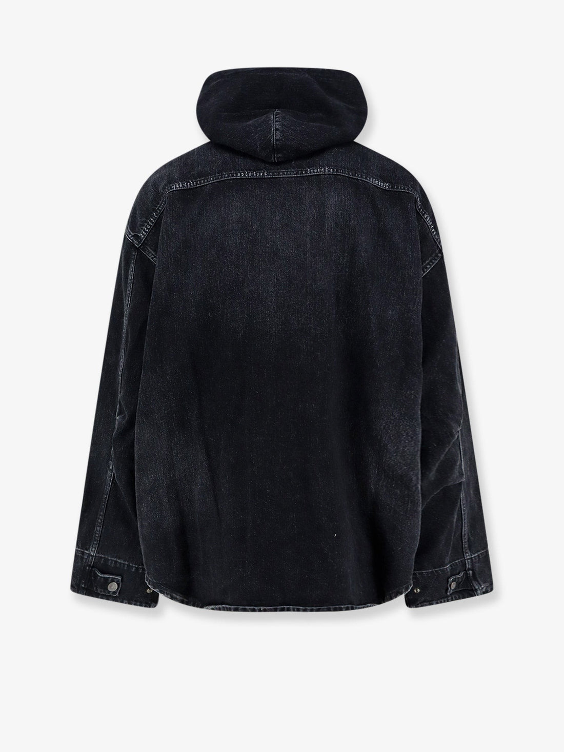 Balenciaga - Black denim jacket with embroidered logo on the front black-denim-jacket-with-embroidered-logo-on-the-front