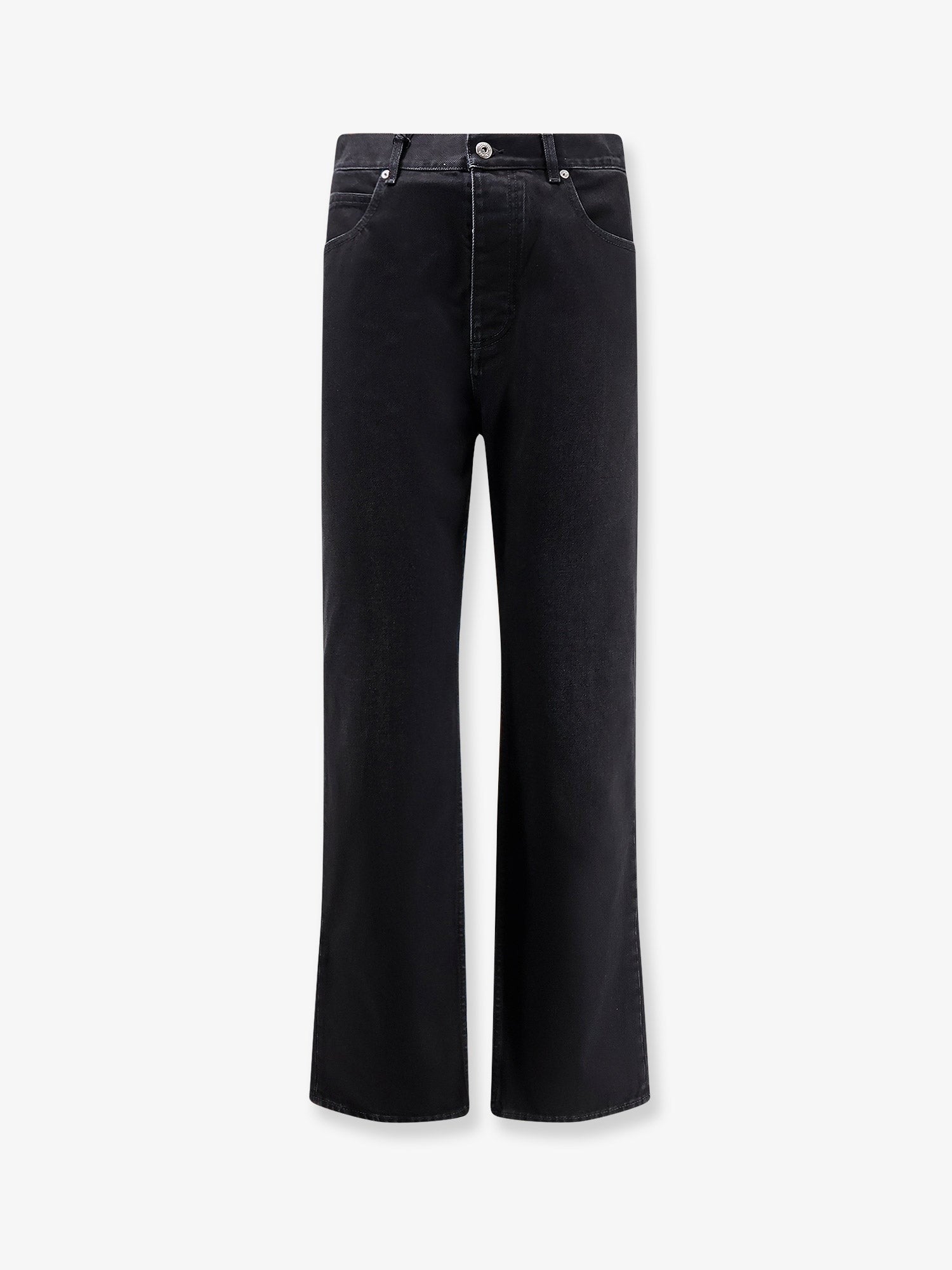 Bottega Veneta - Black denim trousers with back leather patch black-denim-trousers-with-back-leather-patch_a0aa8861-66bd-49a3-a7e6-f69b38b59aeb