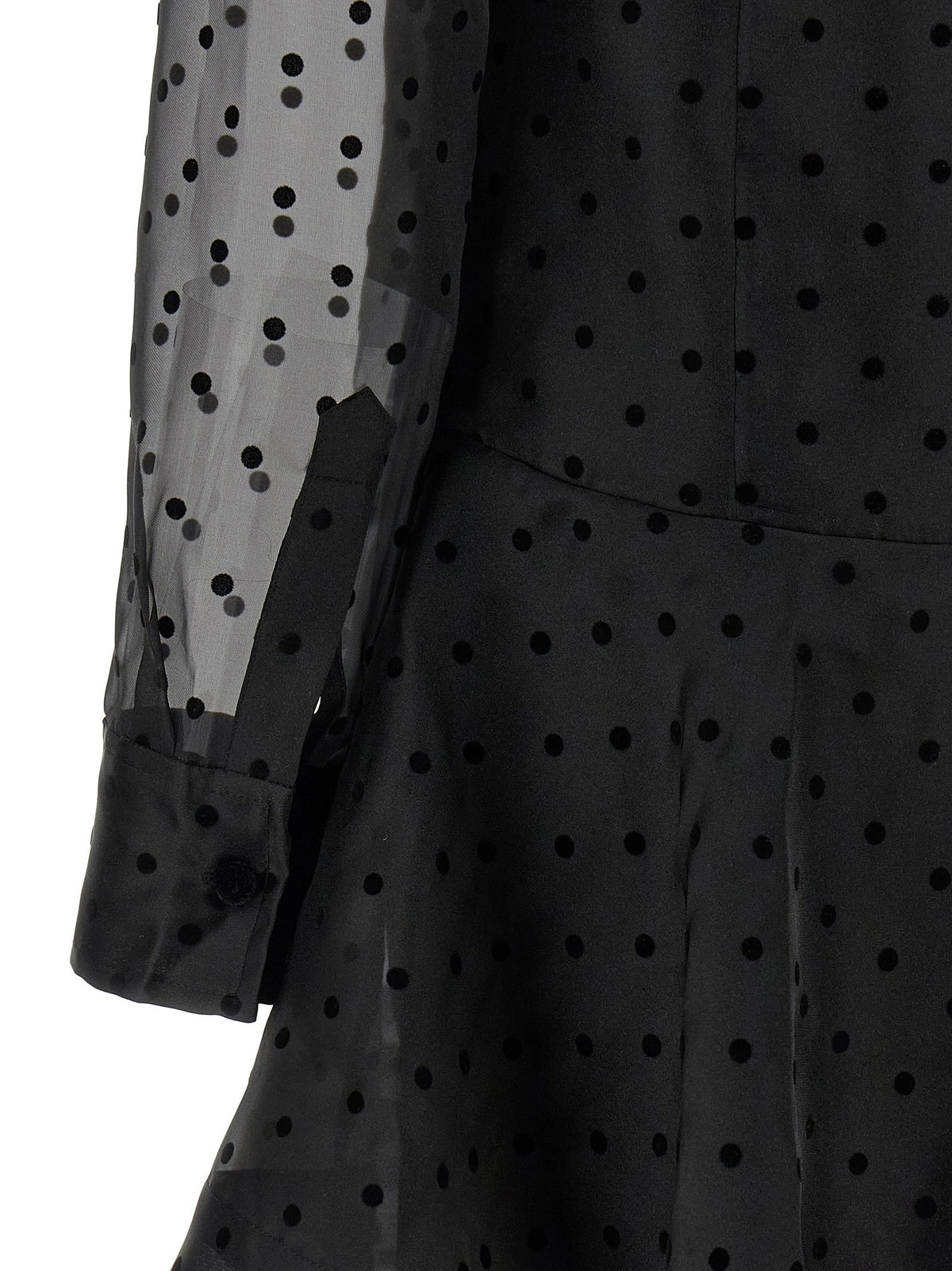 GANNI - 'Black Organza Circle Collar' dress