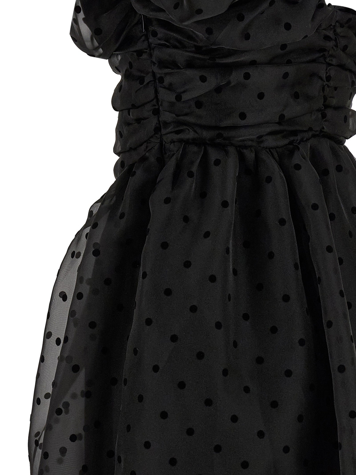 GANNI - 'Black Organza Ruched' dress