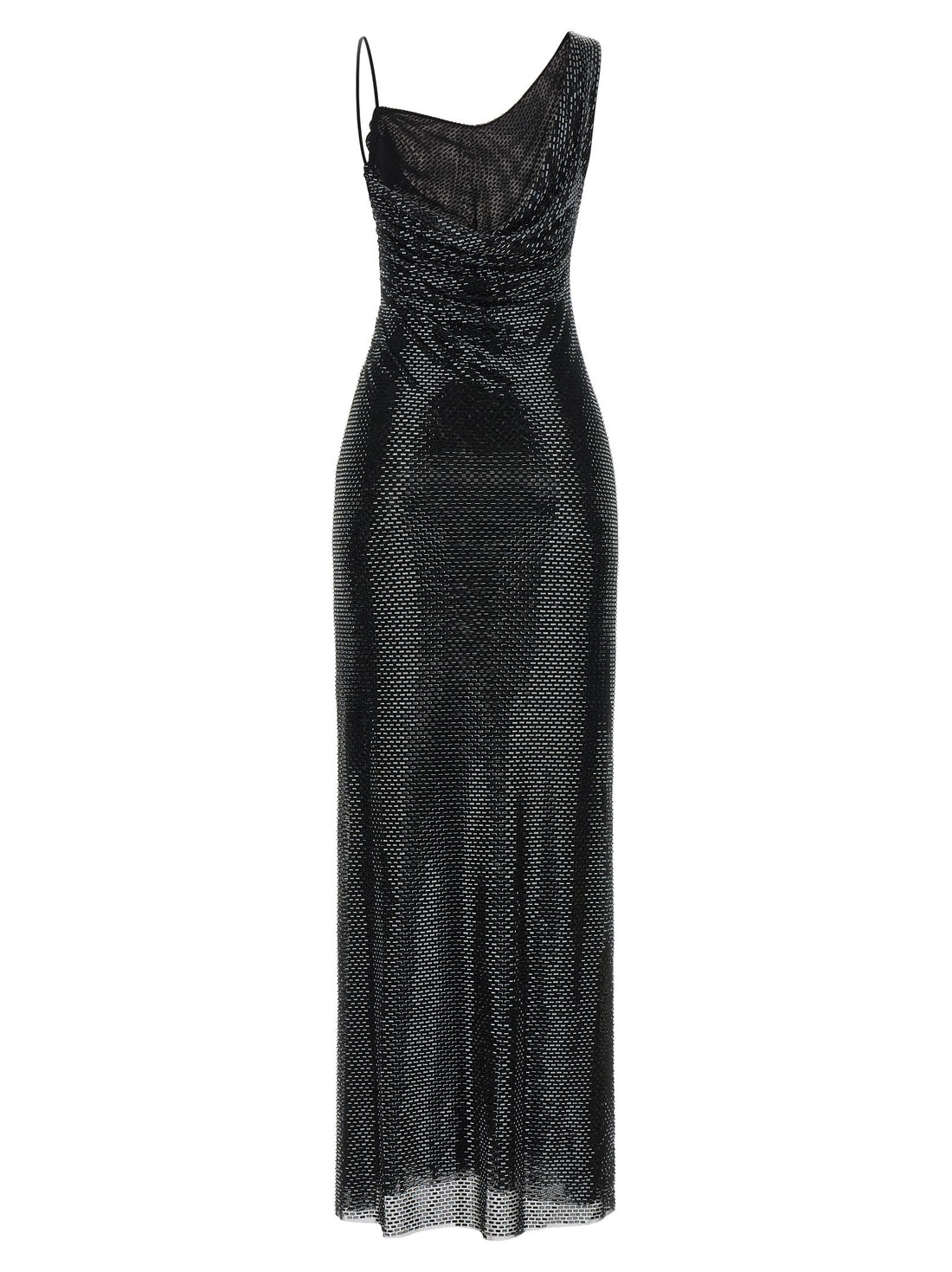 SELF PORTRAIT - 'Black Rhinestone Draped Maxi' dress black-rhinestone-draped-maxi-dress_f7e670ad-c0da-4c4d-b4cb-c5e852aa70d1