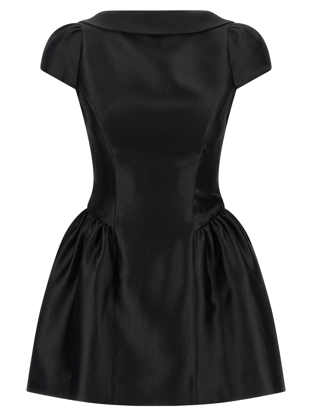 SELF PORTRAIT - 'Black Taffetà Collared Mini' dress