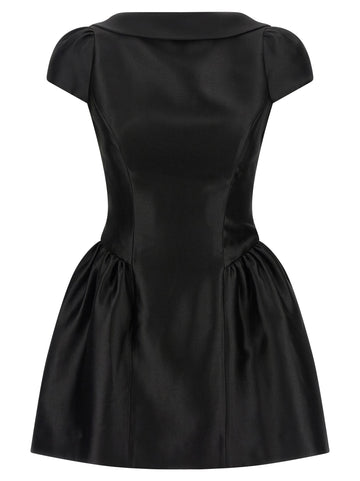 SELF PORTRAIT - 'Black Taffetà Collared Mini' dress