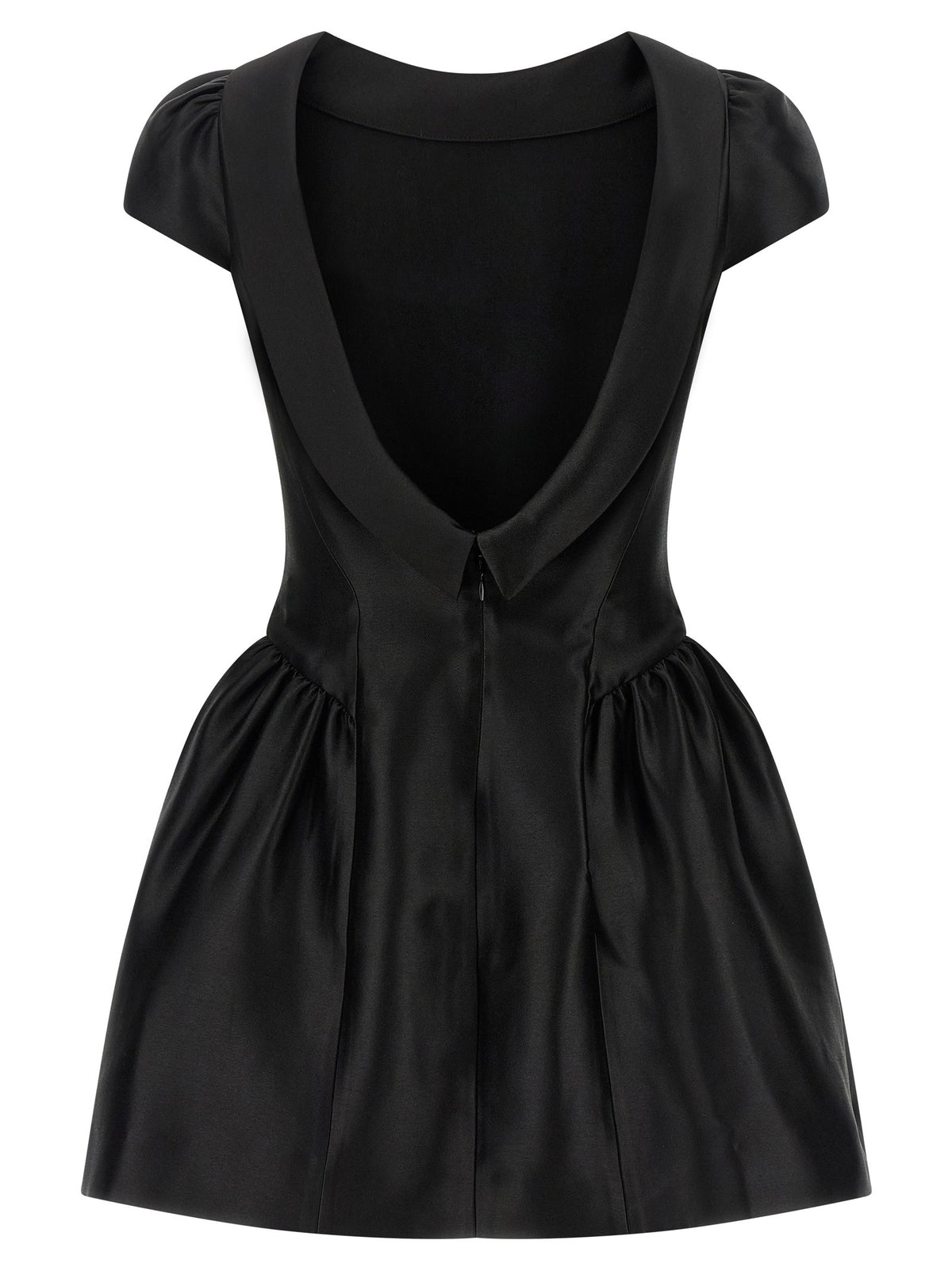 SELF PORTRAIT - 'Black Taffetà Collared Mini' dress