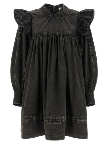 GANNI - 'Black Washed Mini Shirt' dress