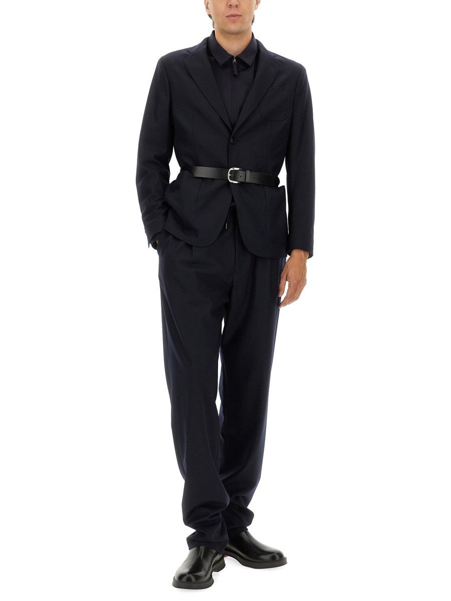Giorgio Armani - GIACCA MONOPETTO SFODERATA IN CASHMERE Blue