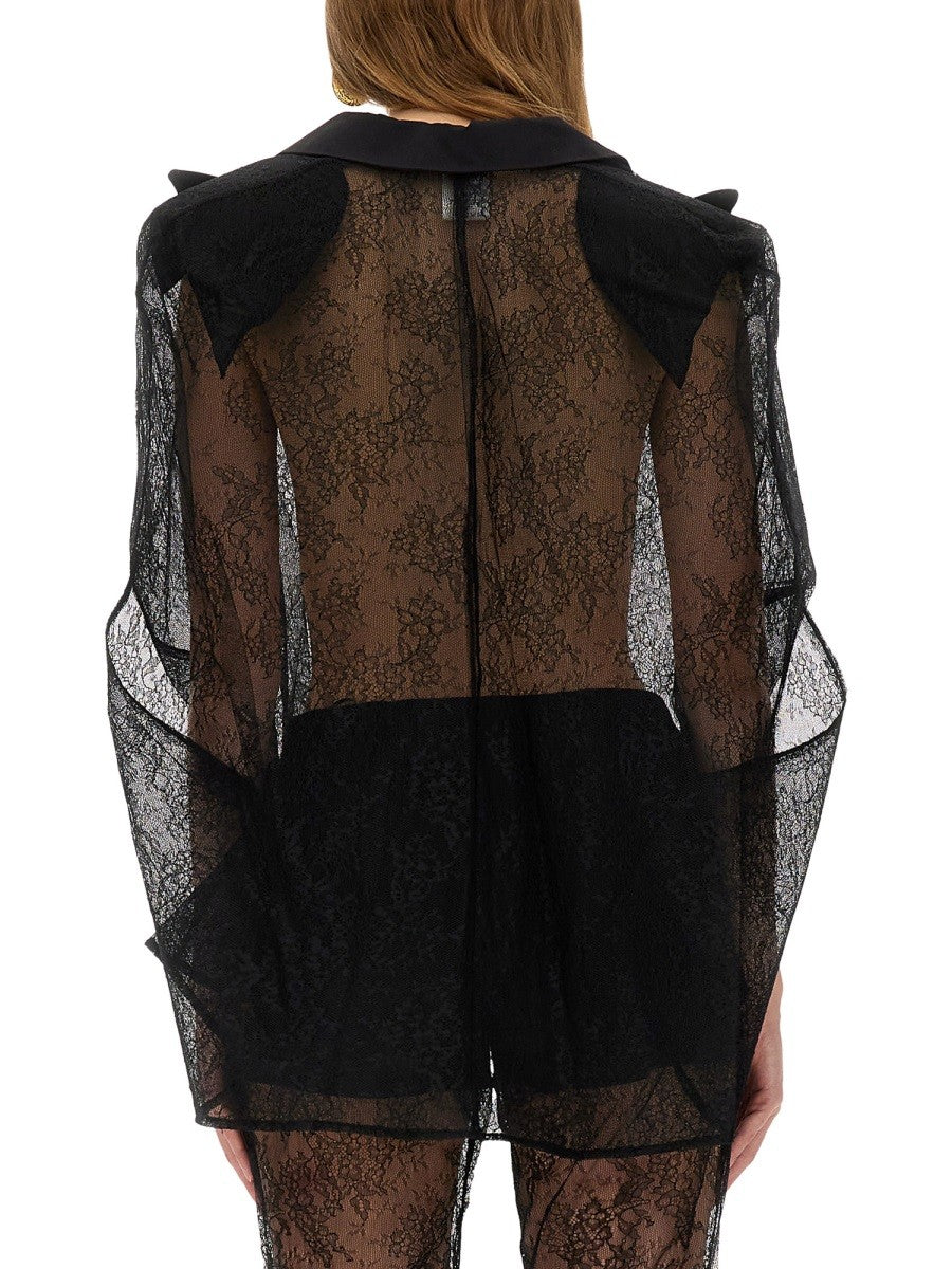 NINA RICCI - BLAZER-INSPIRED LACE CAPE