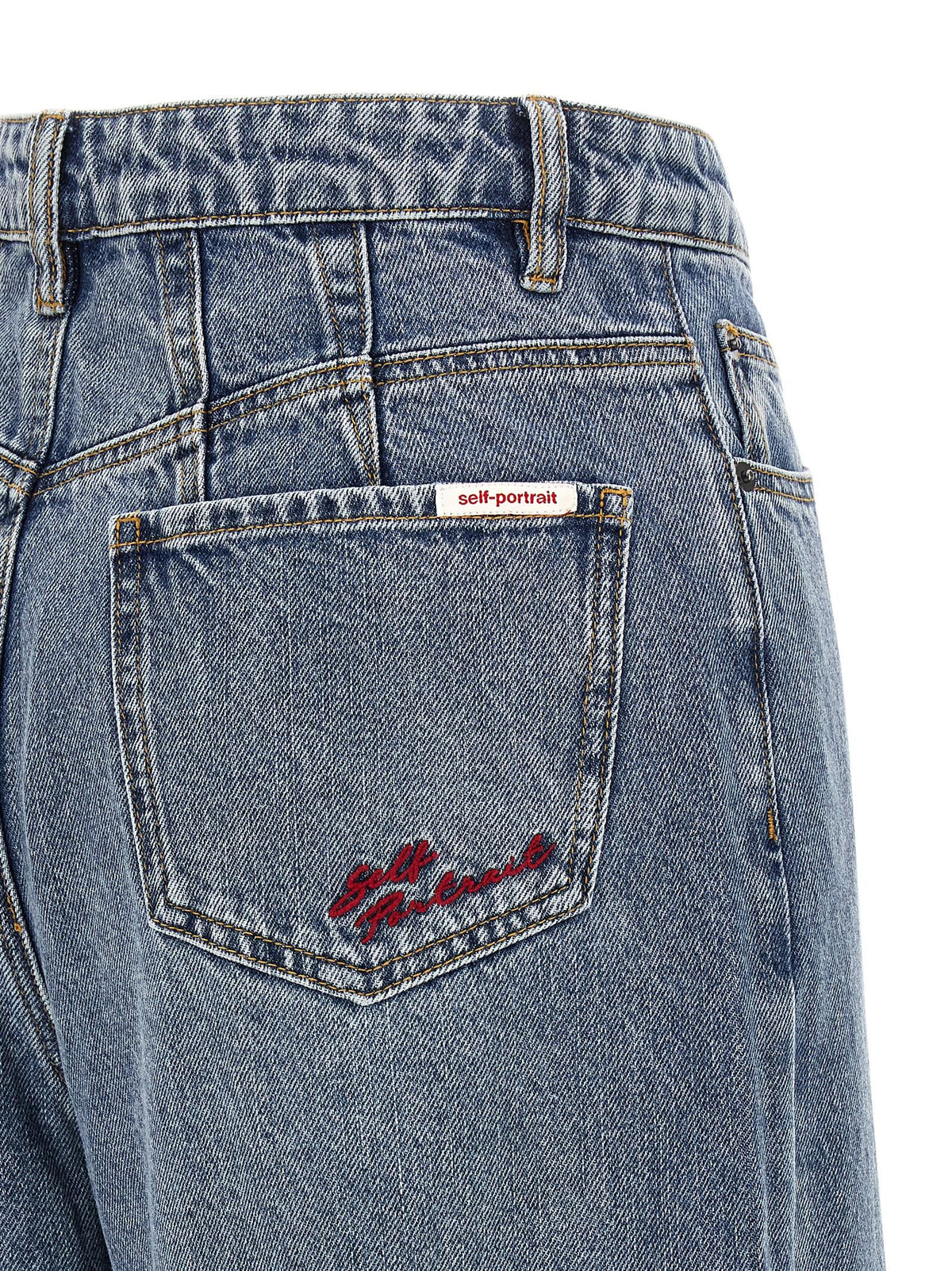 SELF-PORTRAIT - 'Blue Barrel Leg' jeans