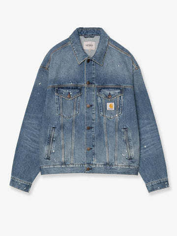 Carhartt Wip - Blue denim jacket with distressed effect