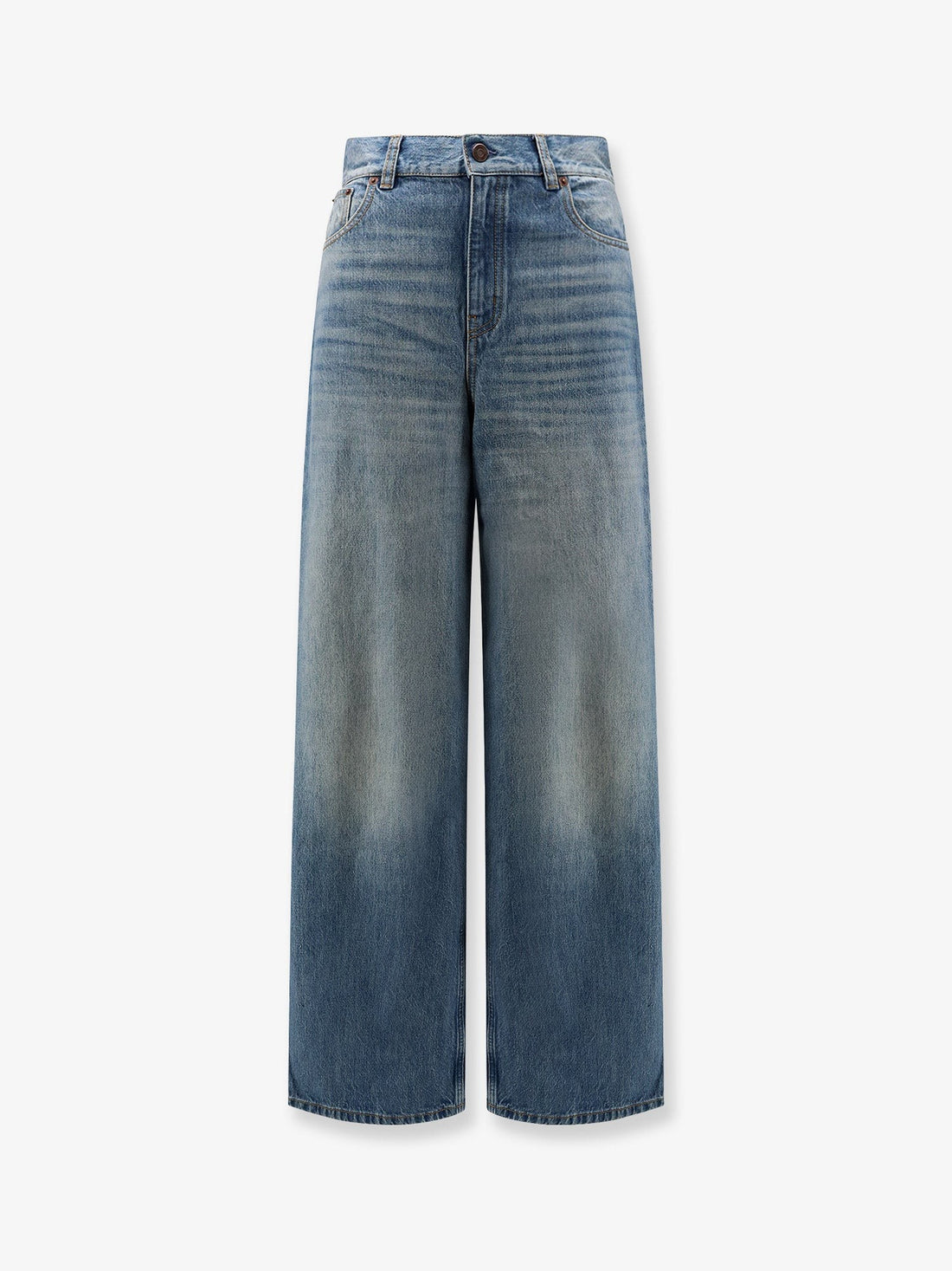 CHLOE' Blue denim jeans with logo label on the back