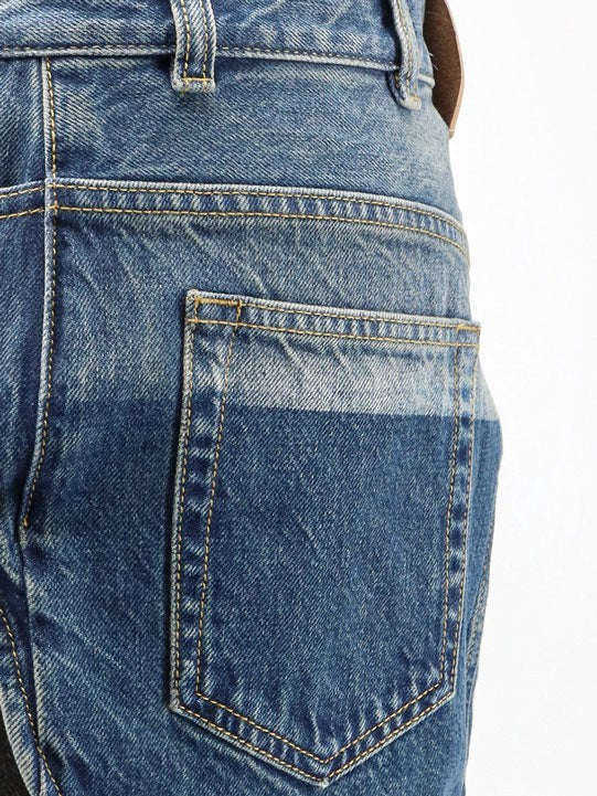 The Attico - Blue denim mini skirt