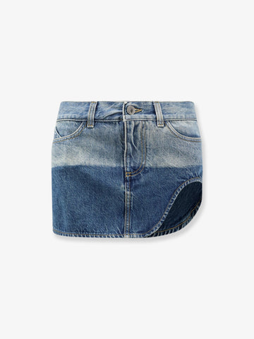 The Attico - Blue denim mini skirt