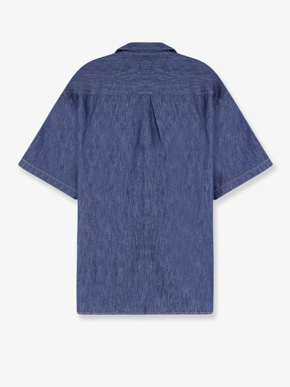 LOEWE - Blue denim shirt with embroidered Anagram logo