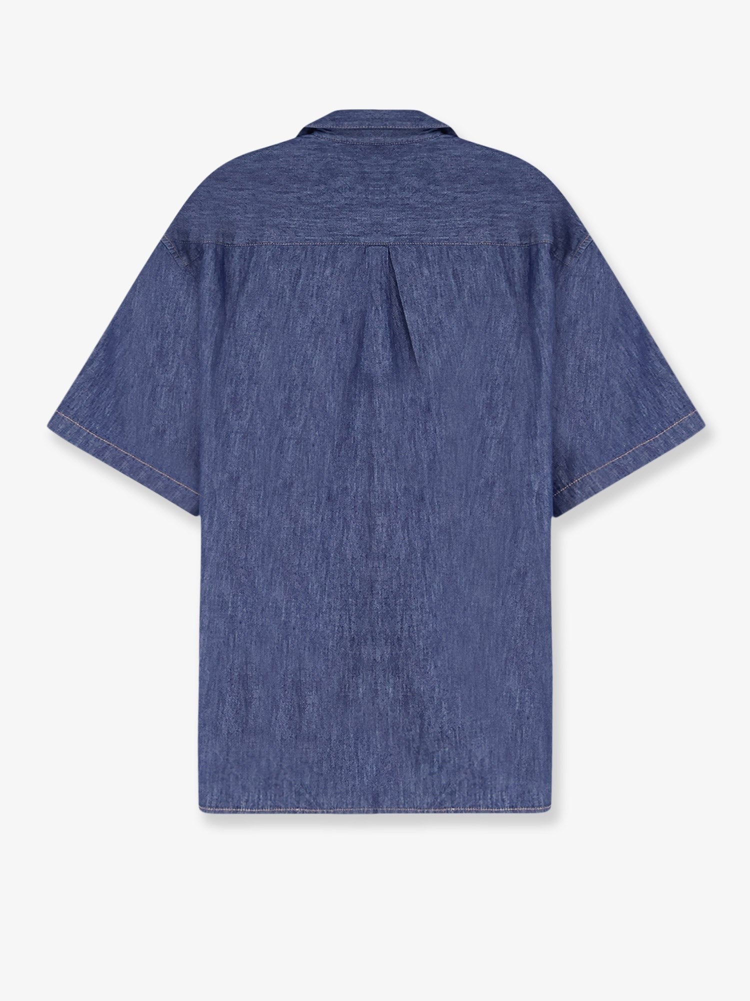 LOEWE - Blue denim shirt with embroidered Anagram logo