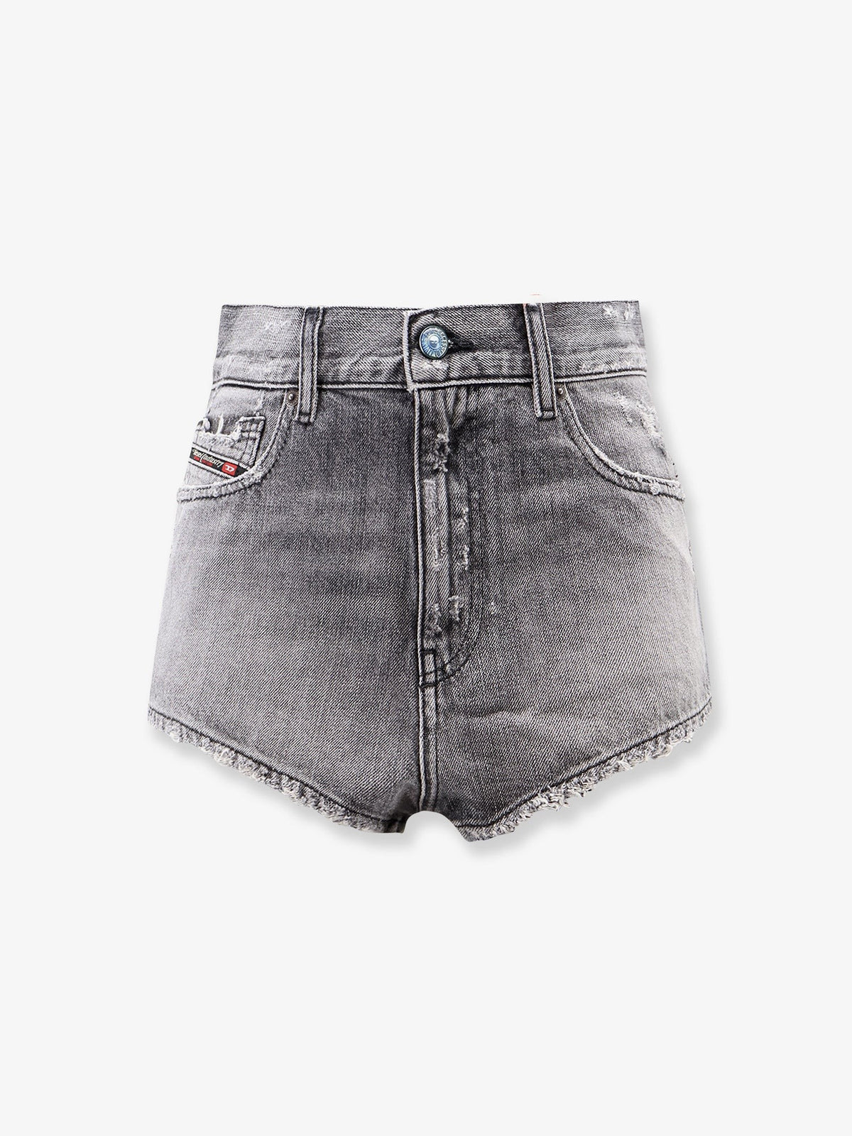 Diesel - Blue denim shorts with a destroyed effect blue-denim-shorts-with-a-destroyed-effect