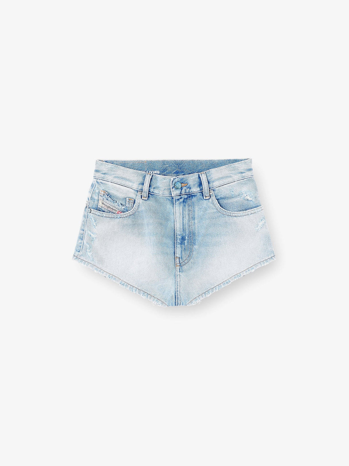 Diesel - Blue denim shorts with destroyed effect blue-denim-shorts-with-destroyed-effect