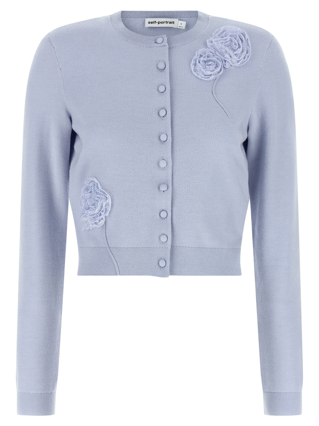 SELF-PORTRAIT - 'Blue Flower Knit' cardigan Light Blue