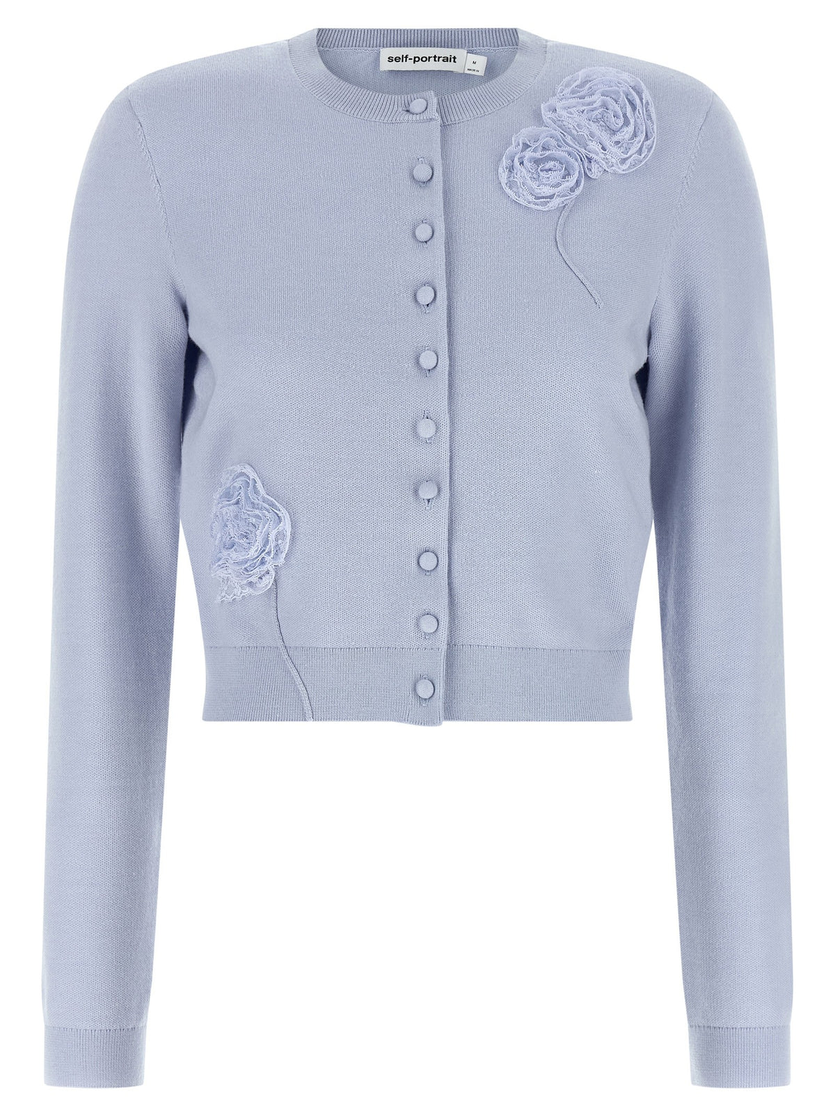 SELF-PORTRAIT - 'Blue Flower Knit' cardigan