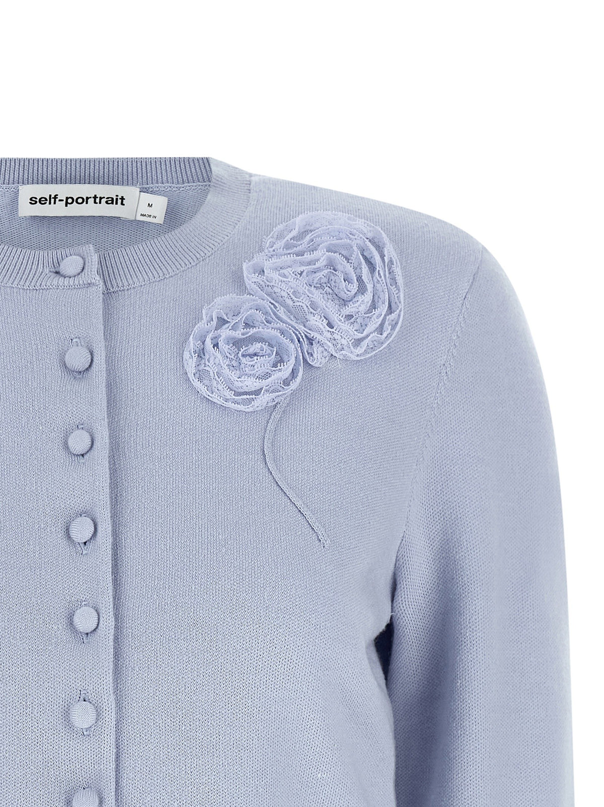 SELF-PORTRAIT - 'Blue Flower Knit' cardigan