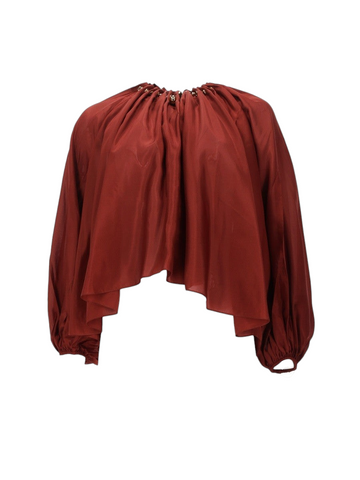 ZIMMERMANN - "ASTER" Silk Ruffled Blouse Red